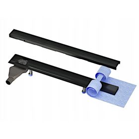 Linearni odtok Waterway Premium Black Nizki Boczny, 80 cm