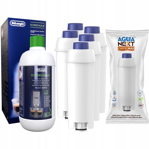 Odstranjevalec vodnega kamna Delonghi + 5x filter Agua Next za kavni aparat Delonghi