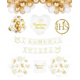   PRVA SVETA OBHAJILA DEKORACIJSKI SET BALONOV ZA PRVO OBHAJILO 62 KOSOV