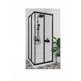 Tuš kabina Deante s črnimi drsnimi vrati 90 x 80 cm