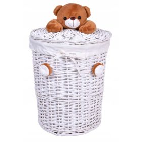 Gockowiak košara za igrače 40 l 36 x 43 x 34 cm bela
