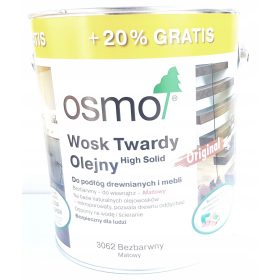 Osmo 3062 Trdi Vosek Olje, Brezbarvno Mat 3 L