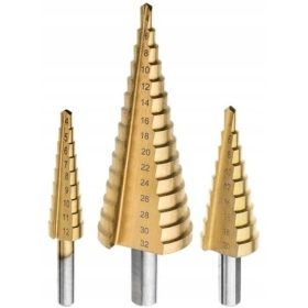   Stožčasti stopnični svedri za kovino, les, plastično plošče set 4-32 mm