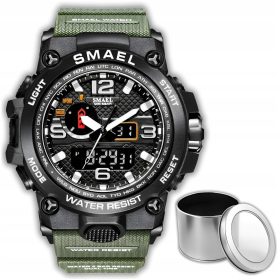 Moška vojaška ura z datumom, budilka, štoparica