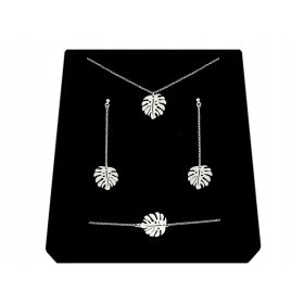 Elegantni komplet listov monstere iz srebra 925