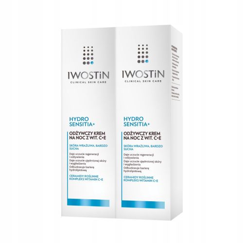 IWOSTIN HYDRO SENSITIA+ Hranilna nočna krema z vit. C+E za suho kožo