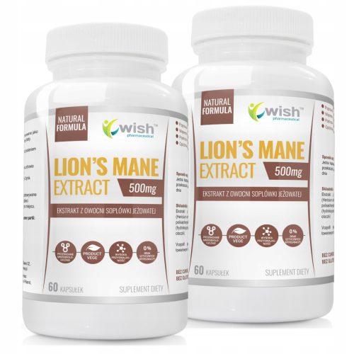 Ekstrakt Mane Grzyba Lew (Lion's Mane) 500mg - 120 kapsułek
