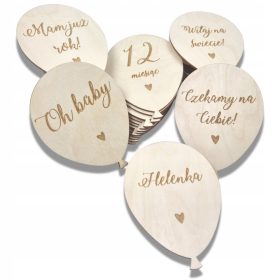   Drewnene tablice za fotografiranje dojenčkov s poslikavami balonov