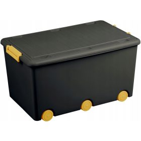   Velika škatla za igrače na kolesih TEGA 57x36x29 cm grafitno rumena