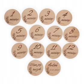 Drevesne tablice za fotografije prvih 12 mesecev otrok