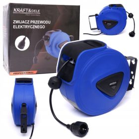   Kraft&Dele avtomatski stenski podaljšek 15 m, 1 vtičnica, moder