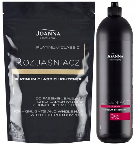 Joanna Platinum Classic Lightener za posvetlitev las + Oksidantna krema 9%