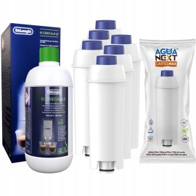   6× vodni filter Agua Next za kavni aparat Delonghi + sredstvo za odstranjevanje vodnega kamna Delonghi 500 ml