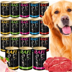 Mokra hrana za pse Rafi Classic s kosi v omaki 1,24 kg
