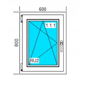 OKNA PVC 600x800 BELA, LEV