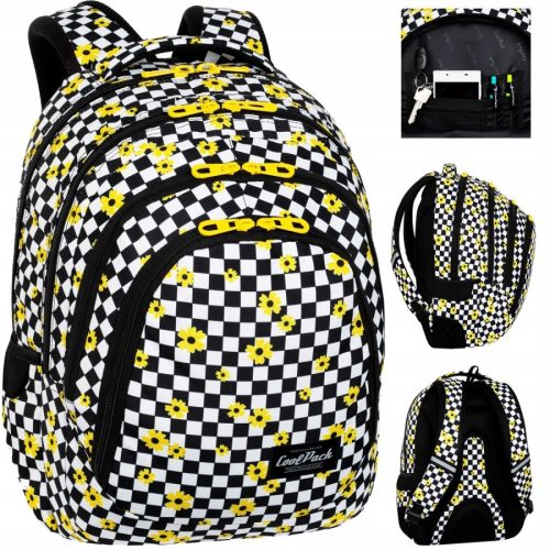CoolPack večpredalni šolski nahrbtnik bela, črna, Odtenki rumene in zlate, Večbarvna 28 l