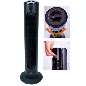 Stebrni ventilator Columbia Vac WKC20, črn