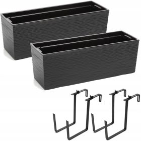   Begonija cvetlični lonec 19 cm x 56 x 19,5 cm plastika grafitni odtenek