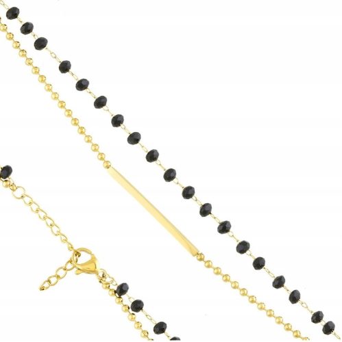 BRACELET kirurško jeklo, pozlačene PERLE