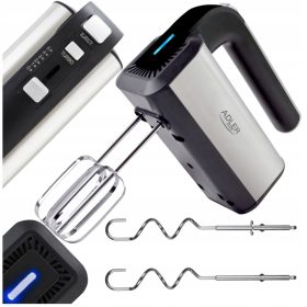   ADLER EUROPE Mikser za ročno mešanje in kuhinjski robot 800 W 5 hitrosti Turbo 4 nastavki