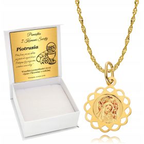 Zlata verižica s 585 zlatim medaljonom za krstno obhajilo