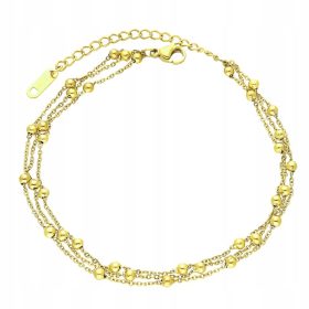   ZLATA NAKITNA ZAPONKA ZA NOGE TRIO GOLD, IZ KIRURŠKEGA JEKLA