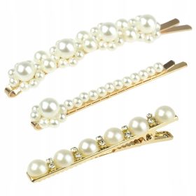  SPONKE ZA LASE Z PERLAMI, PERLE, 3 KOM