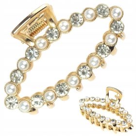  ZLATA SPONKA ZA LASE S KRISTALNIMI BISERI