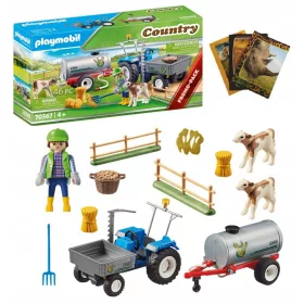 Traktor Playmobil s prikolico z rezervoarjem za vodo 70367