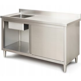 GASTRONOMSKA DELOVNA MIZA Z BAZENOM IN INOX KORITOM, 150 CM