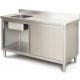 GASTRONOMSKA DELOVNA MIZA Z BAZENOM IN INOX KORITOM, 150 CM