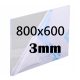 Brezbarvna akrilna PLEXI plošča dimenzij 800x600x3mm