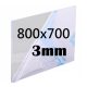 Brezbarvna akrilna PLOŠČA dimenzij 800x700x3mm
