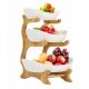 Patera Keramična za Sadje 3 Nadstropna Bela KP0876 28 cm