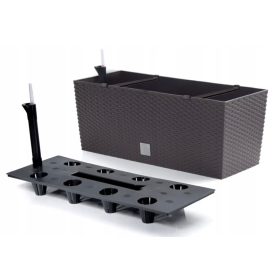   PROSPERPLAST cvetlični lonček za rože 51 cm x 19 x 18,6 cm - plastični lonček v odtenkih rjave in bež barve