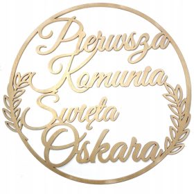 Krogla stenska venec ZLATO XXL OBHAJILO + IME