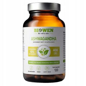   Ashwagandha z Biowen 120 kapsul s 95% Piperina za psihično zdravje in sprostitev