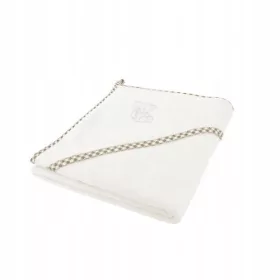 Prevleka s kapuco za dojenčke Bocioland 80 x 80 cm bela