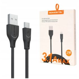 Kabel za polnjenje Somostel microUSB 3.1A 2m črn