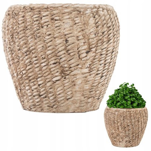 Cvetlični lonec Duwen 12 cm x 12 x 10,5 cm keramika odtenki rjave in bež barve