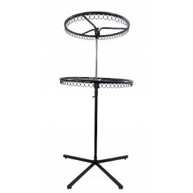 Vrtljivo stojalo za oblačila, dvojno kolo, črne barve