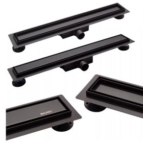 Balneo 2v1 Duplex Next Črni Linearni Odtok 90 cm