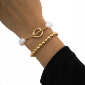  KOMPLET 2 X ZAPESTNICA BOHO PEARLS GOLD PEARLS