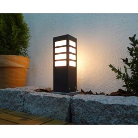 Kvadratni vrtni stolpec Radex E27 50 cm siv