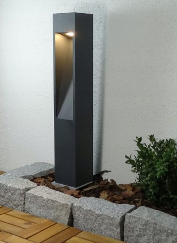 Vrtna svetilka MODERN 60cm kvadratna siva/pepel