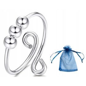 Antistresni prstan za sprostitev - srebrni fidget prstan