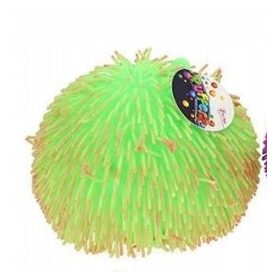   oga z gumijasto dlako SENSORY 23cm stiskalna krogla zeleni gniotec