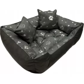    WBM Šivalna ograja za pse odtenki sive, srebrna 75 cm x 65 cm