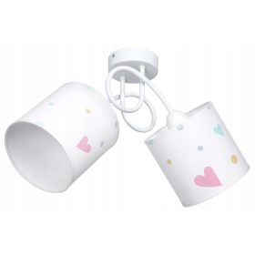   Stropna svetilka za otroško sobo s pastelnimi srci, E27, večbarvna