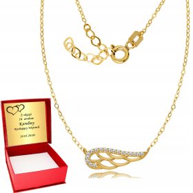 Zlata ogrlica s angelskimi krili iz zlate verige 585